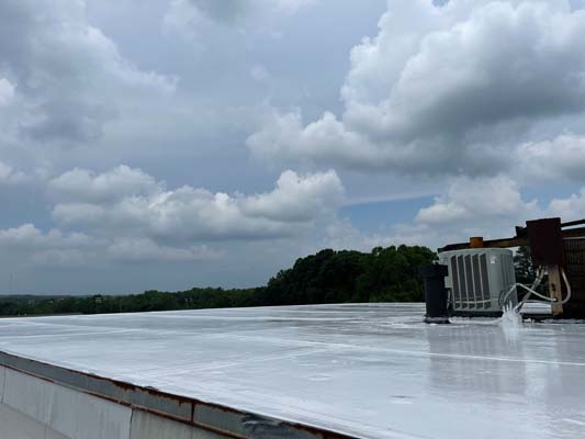Commercial silicone roof coating