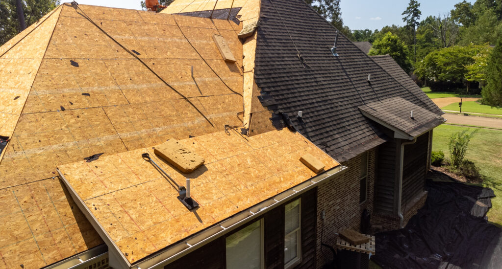 shingles being installed on a home